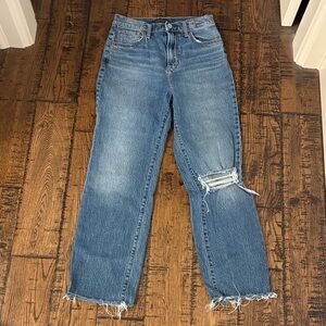 Silver Jeans Light Blue Distressed Straight Leg Jeans